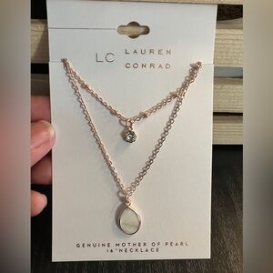 LC Lauren Conrad Rose Gold Mother of Pearl Necklace